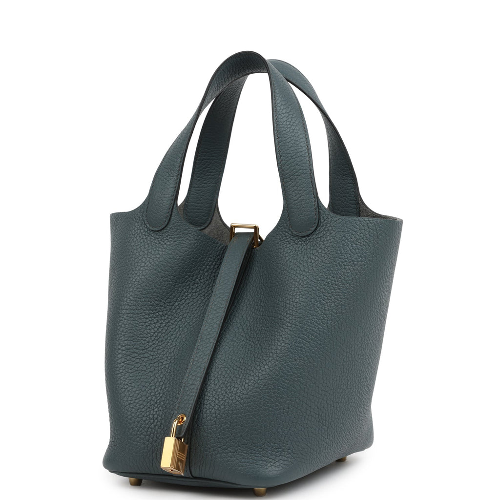Hermes Picotin Lock 18 Bleu Orage Clemence Gold Hardware Bag