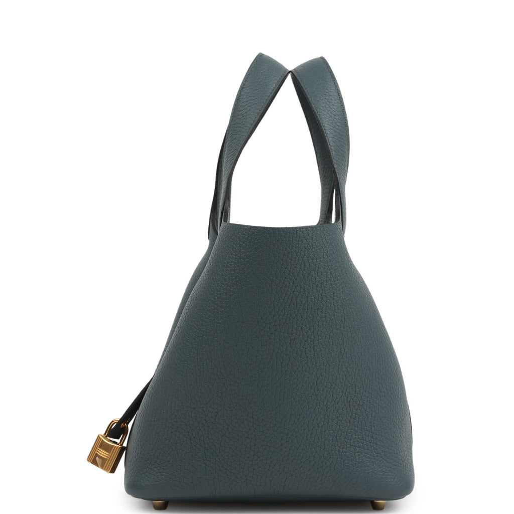 Hermes Picotin Lock 18 Bleu Orage Clemence Gold Hardware Bag