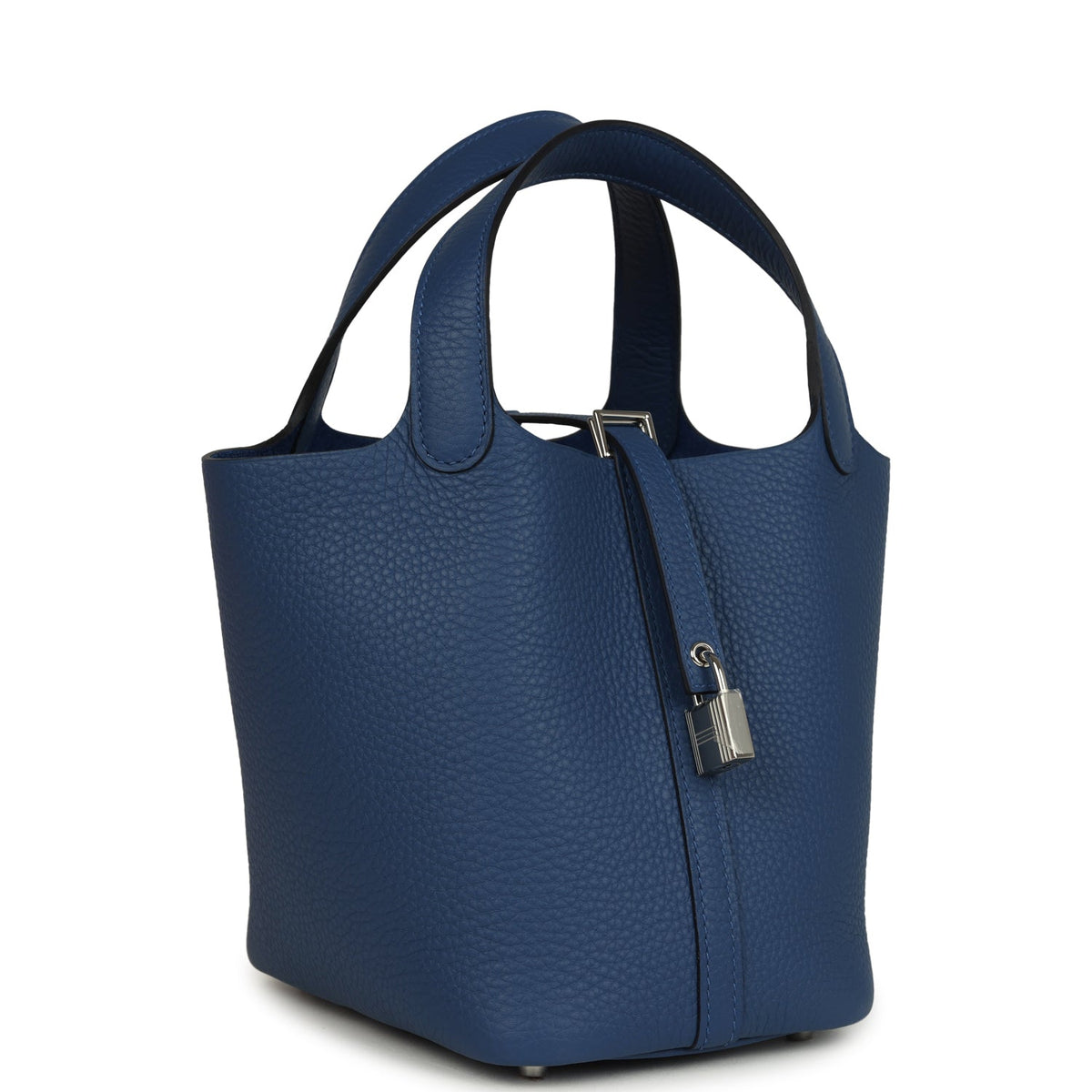 Hermes Picotin Lock 18 Bleu Tie Palladium Hardware Bag