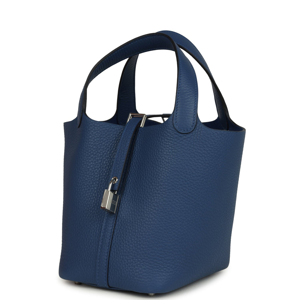 Hermes Picotin Lock 18 Bleu Tie Palladium Hardware Bag