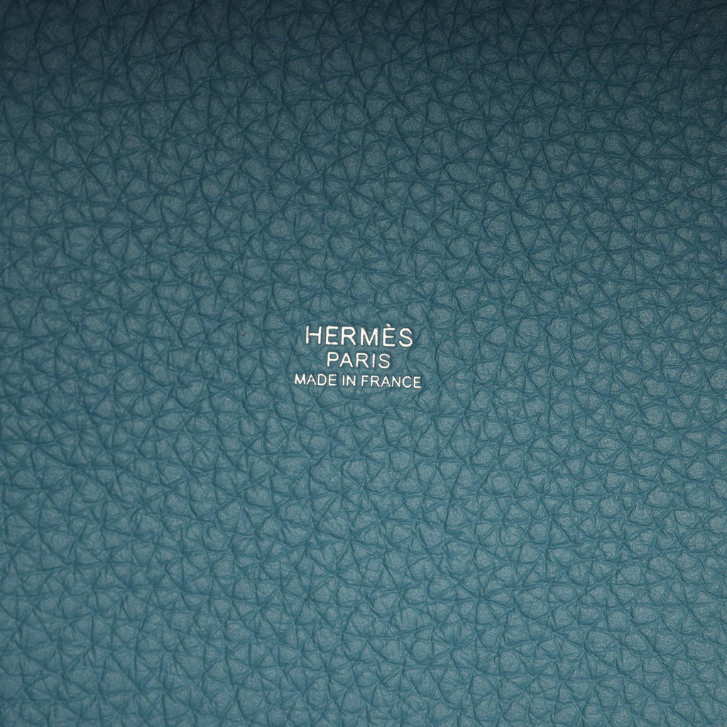Hermes Picotin Lock 18 Blue Jean Clemence Palladium Hardware Bag