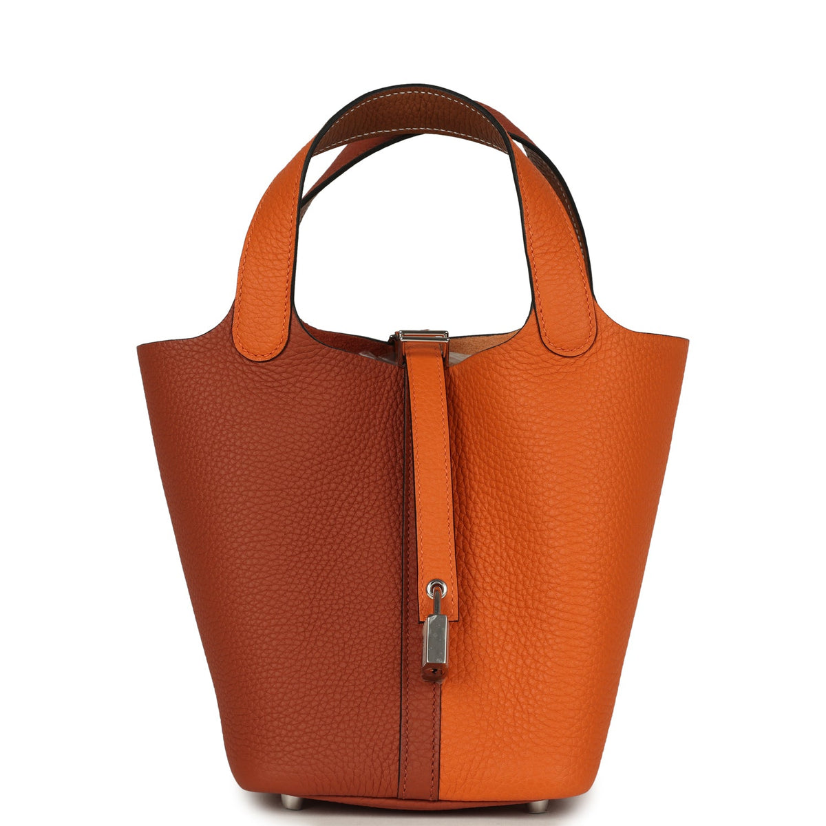 Hermes Picotin Lock 18 Casaque Orange, Cuivre and Gold Clemence Palladium Hardware Bag
