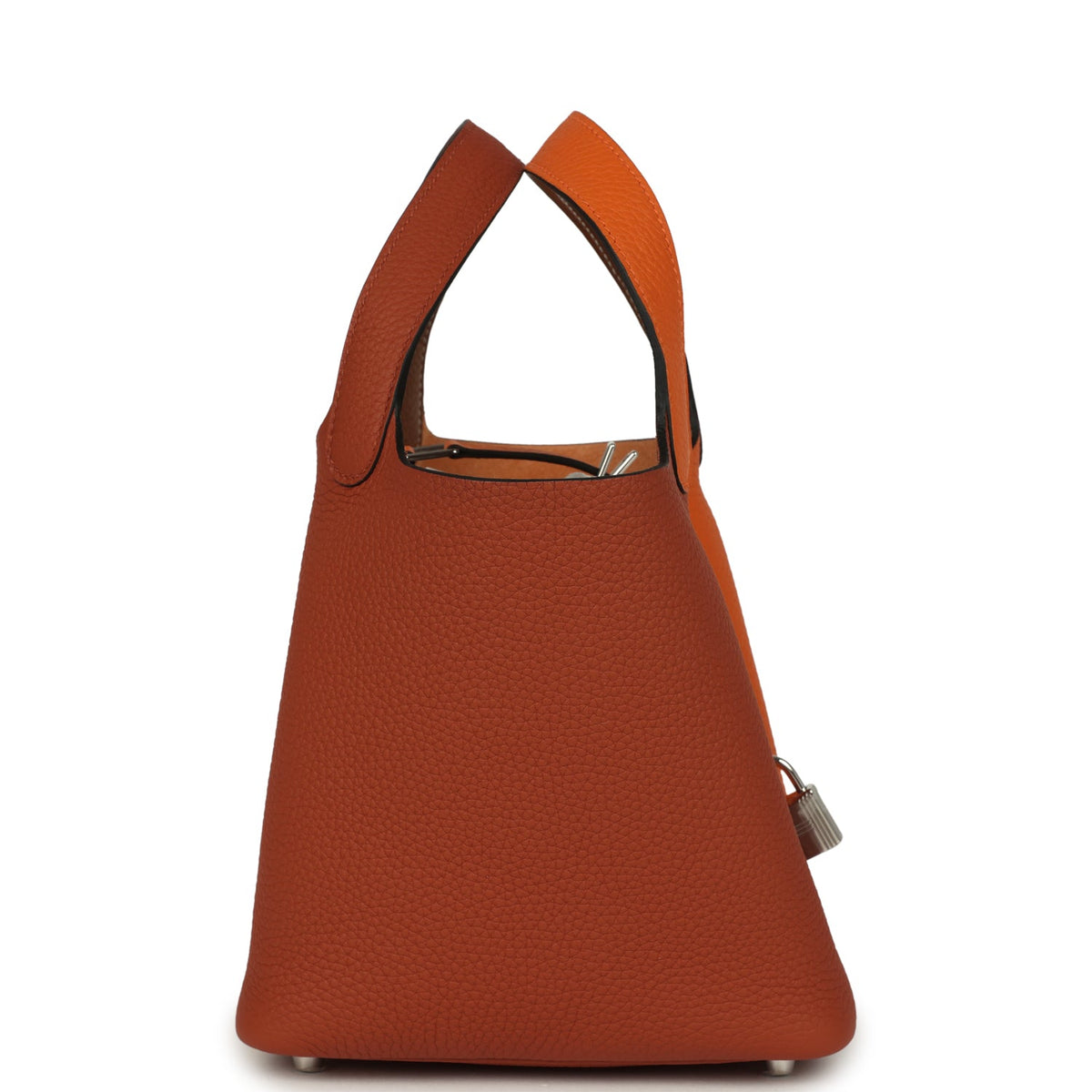 Hermes Picotin Lock 18 Casaque Orange, Cuivre and Gold Clemence Palladium Hardware Bag