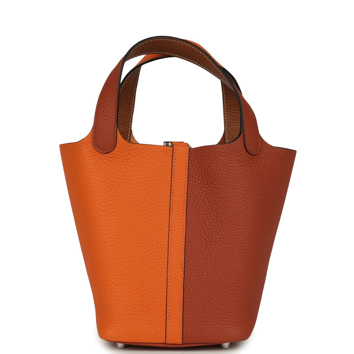 Hermes Picotin Lock 18 Casaque Orange, Cuivre and Gold Clemence Palladium Hardware Bag