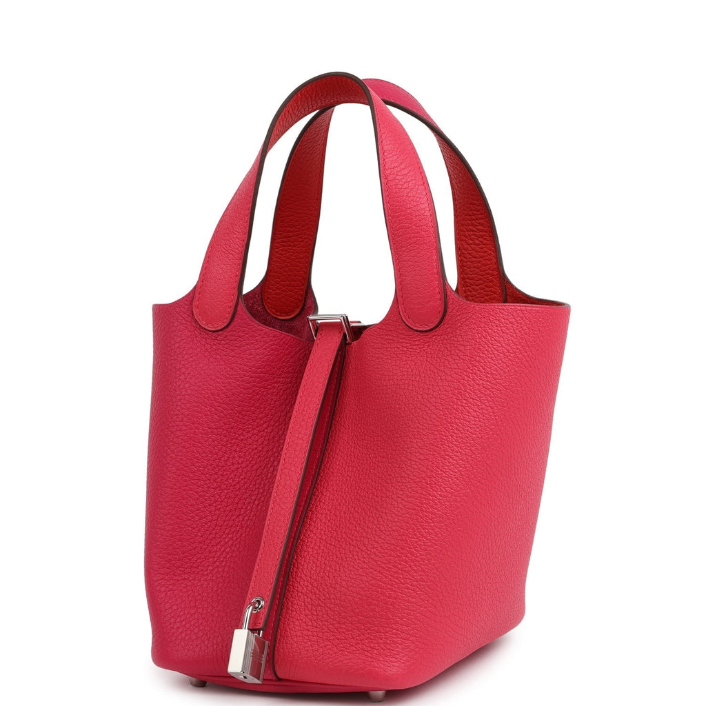 Hermes Picotin Lock 18 Casaque Rose Extreme and Rose Mexico Palladium Hardware Bag