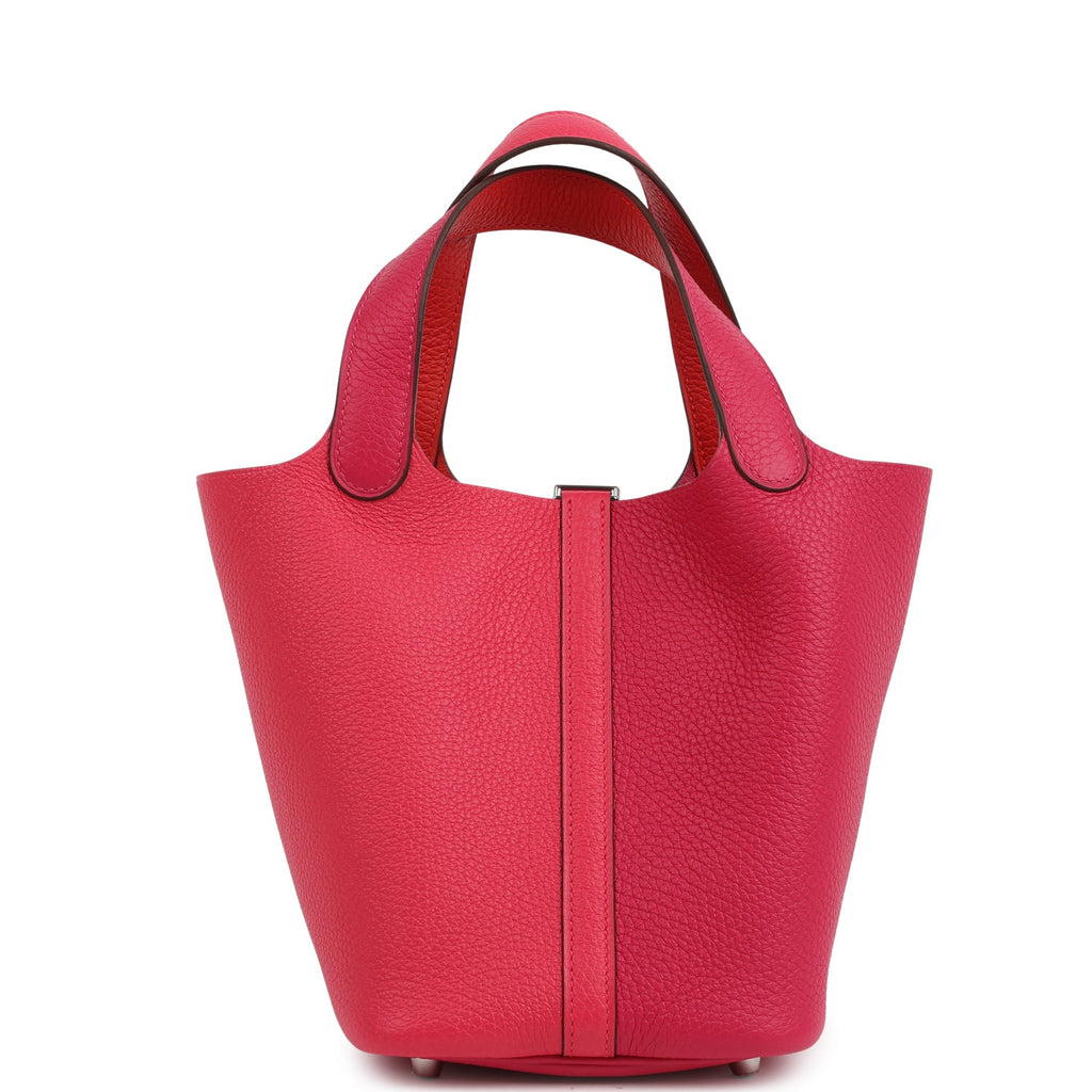 Hermes Picotin Lock 18 Casaque Rose Extreme and Rose Mexico Palladium Hardware Bag