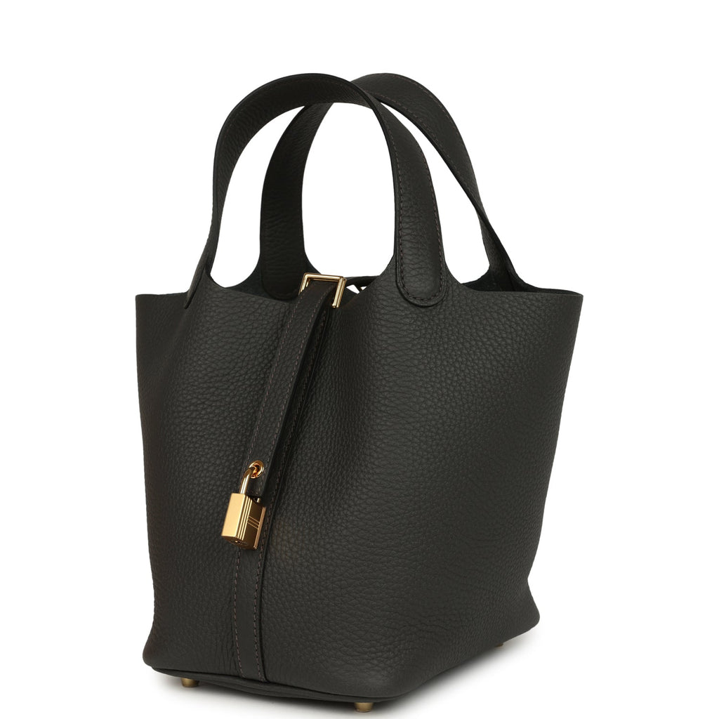 Hermes Picotin Lock 18 Dark Bronze Gold Hardware Bag