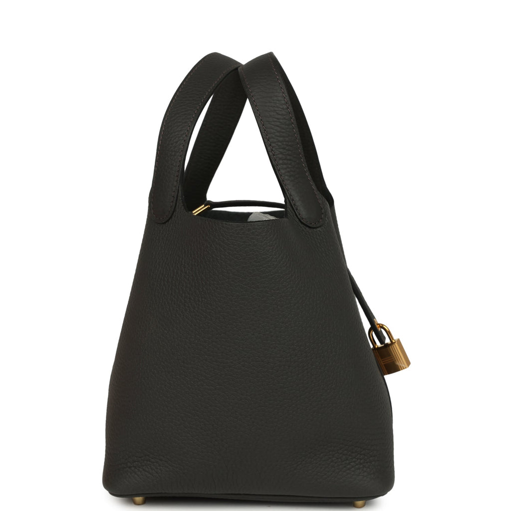 Hermes Picotin Lock 18 Dark Bronze Gold Hardware Bag