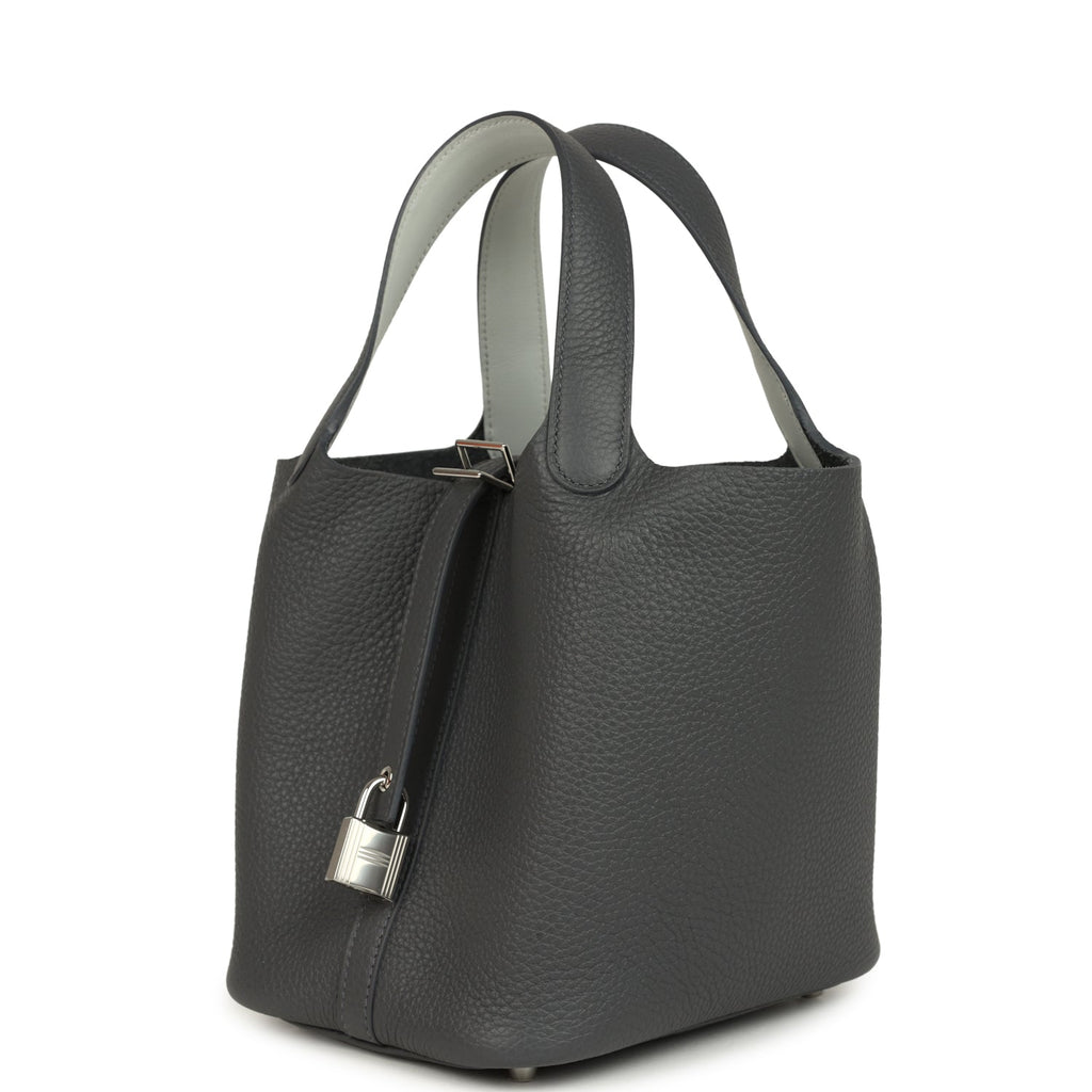 Hermes Picotin Lock 18 Eclat Ardoise Clemence and Gris Pantin Swift Palladium Hardware Bag