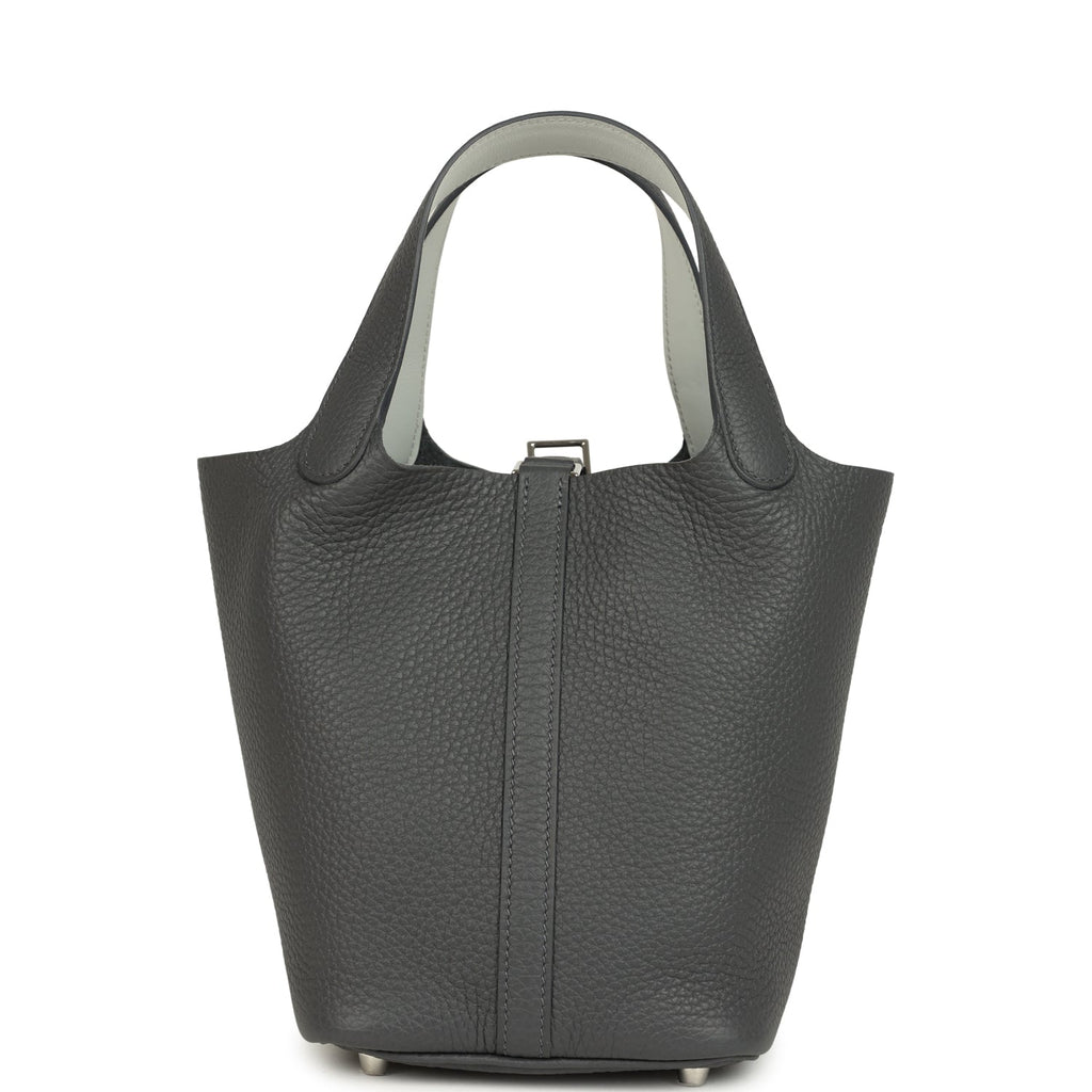 Hermes Picotin Lock 18 Eclat Ardoise Clemence and Gris Pantin Swift Palladium Hardware Bag