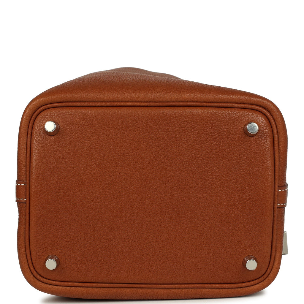 Hermes Picotin Lock 18 Fauve Barenia Faubourg Palladium Hardware Bag