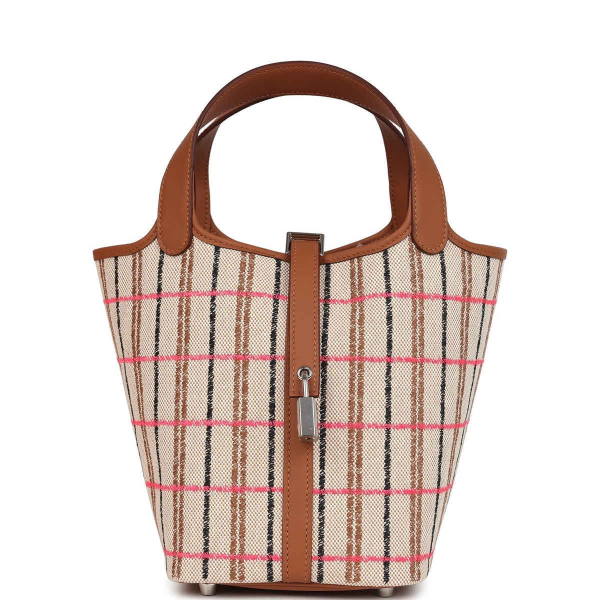 Hermes Picotin Lock 18 Gold, Ecru-Beige, Rose Pop, Black Toile H and Fauve Swift and Toile H Palladium Hardware  Bag