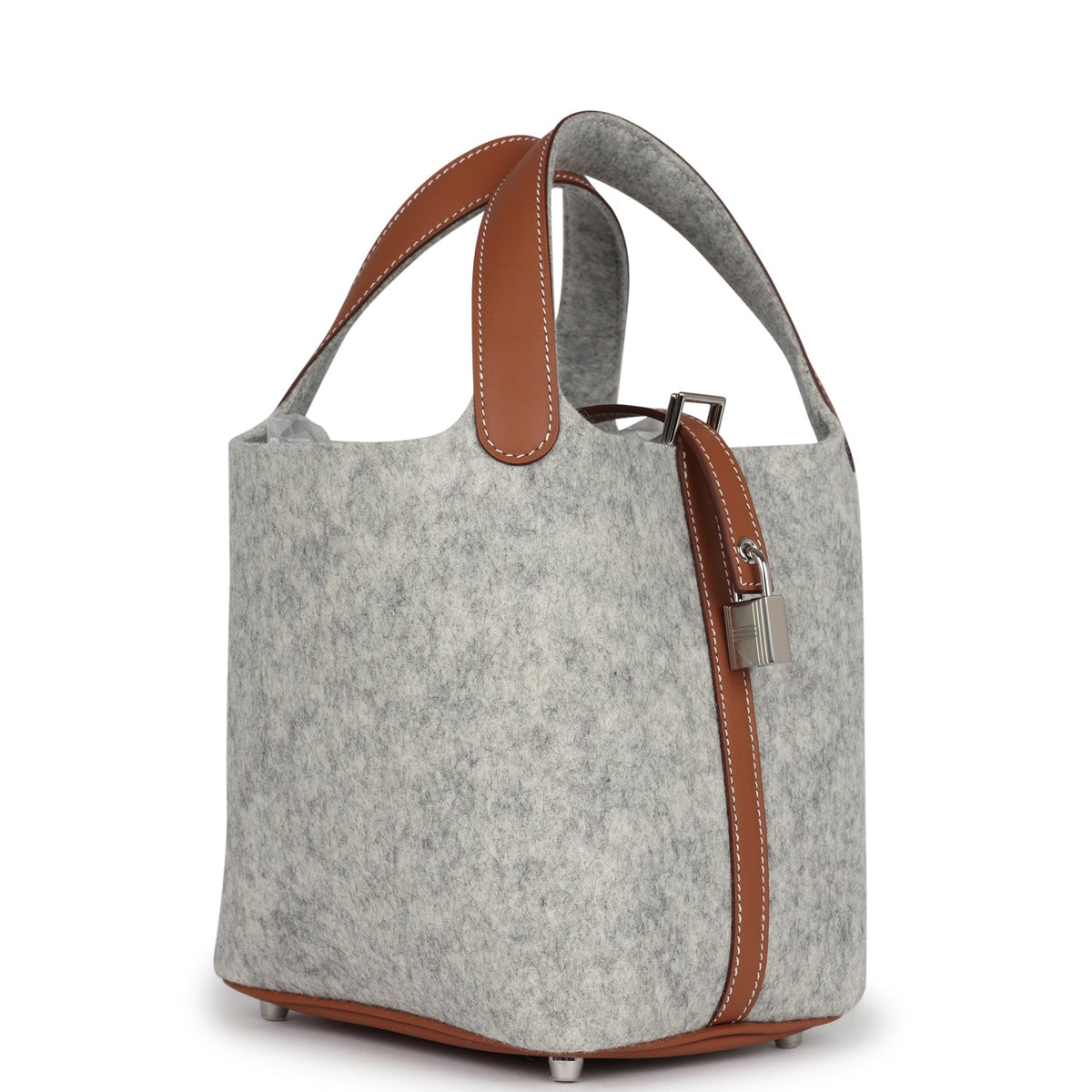 Hermes Picotin Lock 18 Gris Clair Feutre and Gold Swift Palladium Hardware Bag