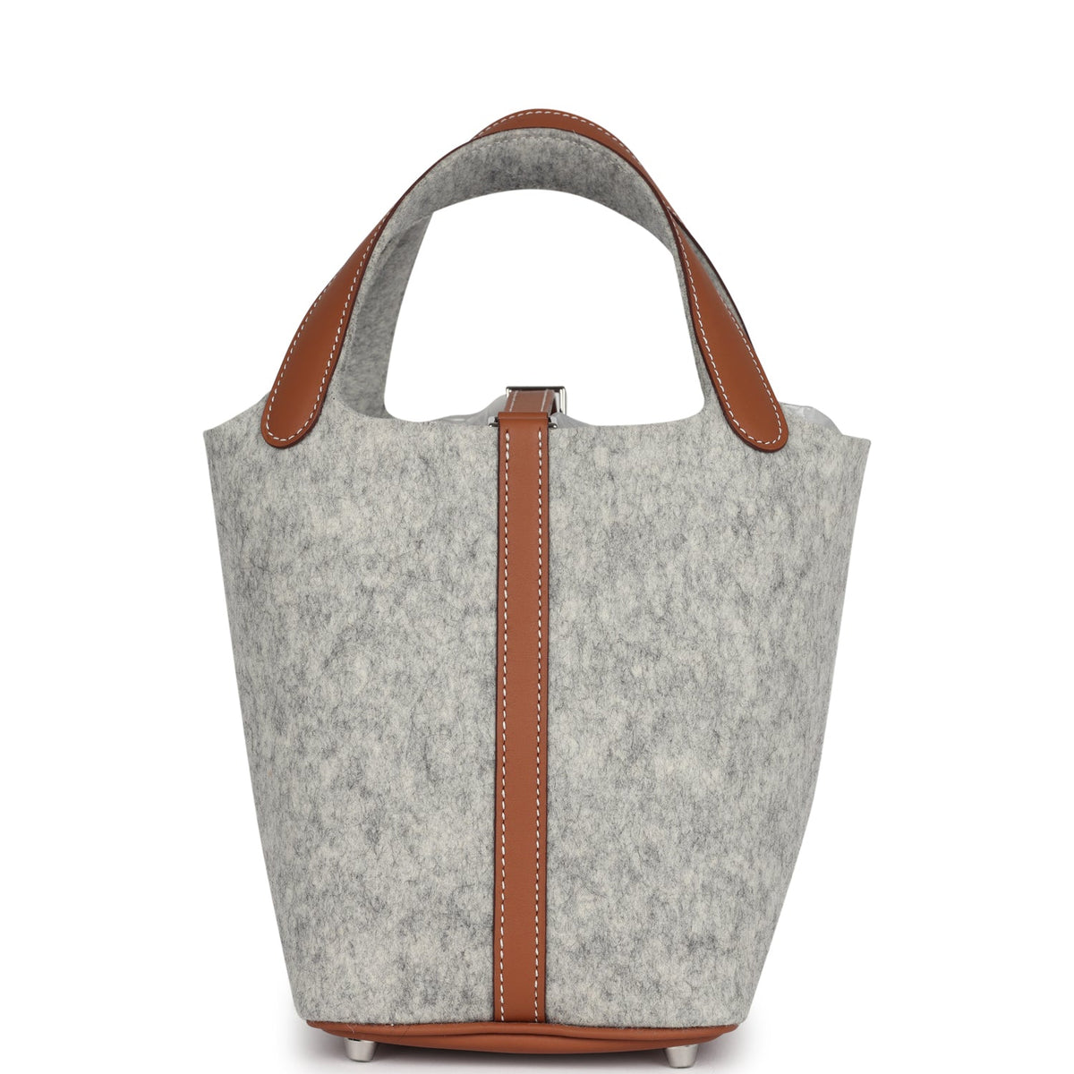 Hermes Picotin Lock 18 Gris Clair Feutre and Gold Swift Palladium Hardware Bag