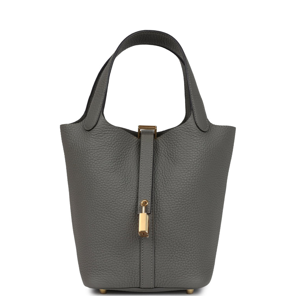 Hermes Picotin Lock 18 Gris Meyer Gold Hardware Bag