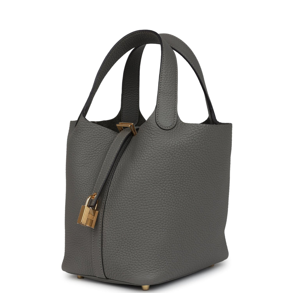 Hermes Picotin Lock 18 Gris Meyer Gold Hardware Bag