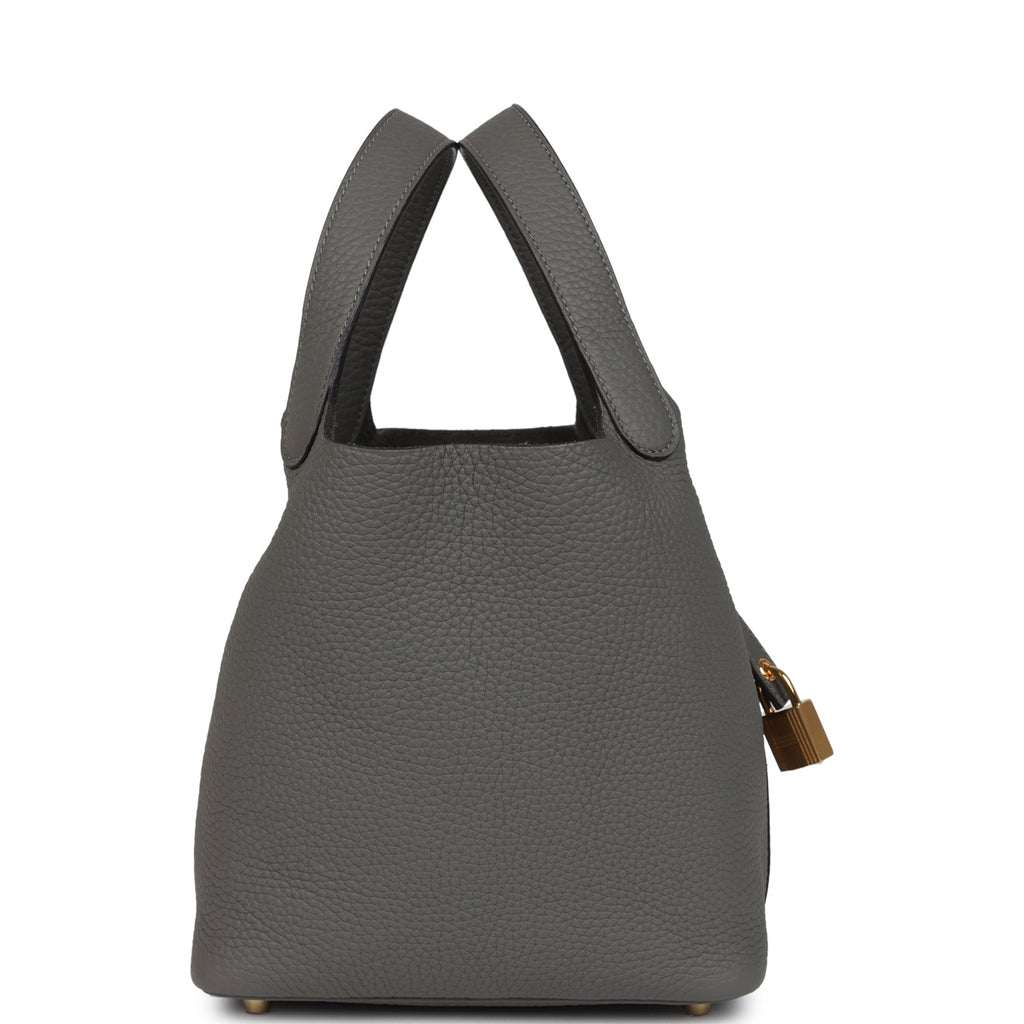Hermes Picotin Lock 18 Gris Meyer Gold Hardware Bag
