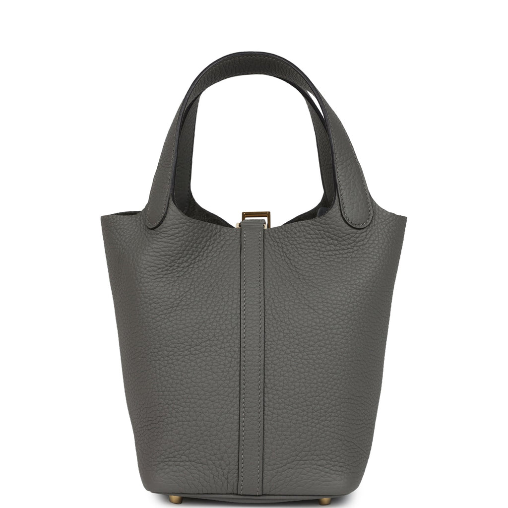 Hermes Picotin Lock 18 Gris Meyer Gold Hardware Bag