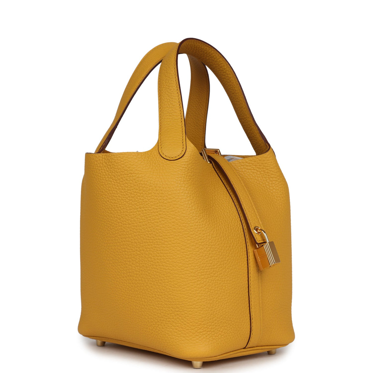 Hermes Picotin Lock 18 Jaune Ambre Clemence Gold Hardware Bag