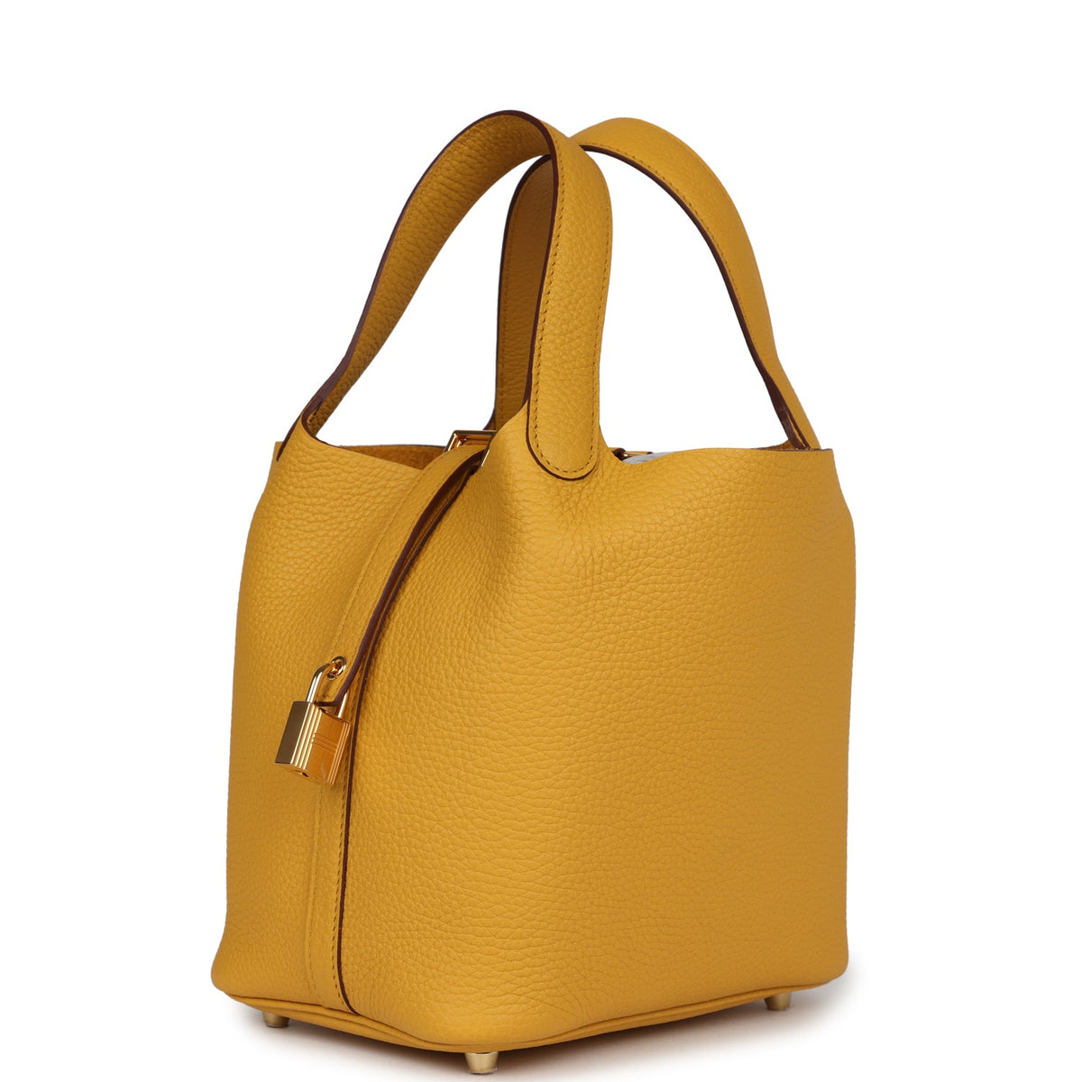 Hermes Picotin Lock 18 Jaune Ambre Clemence Gold Hardware Bag