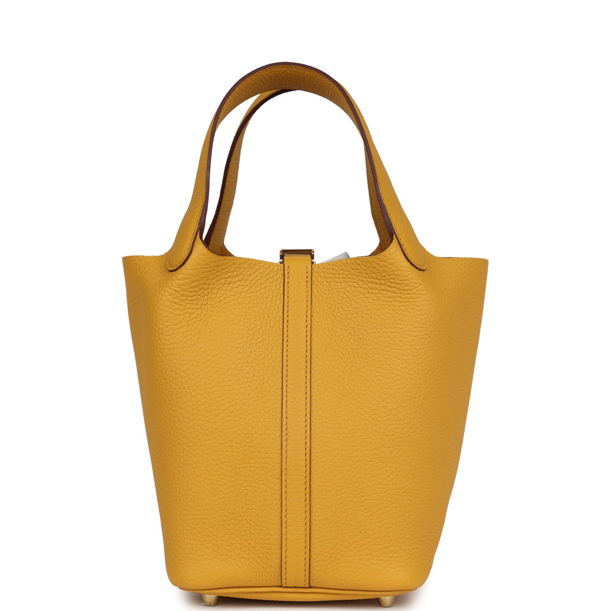 Hermes Picotin Lock 18 Jaune Ambre Clemence Gold Hardware Bag