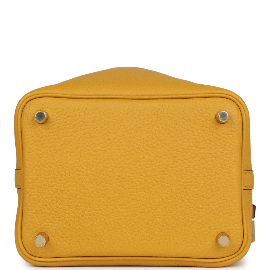 Hermes Picotin Lock 18 Jaune Ambre Clemence Gold Hardware Bag