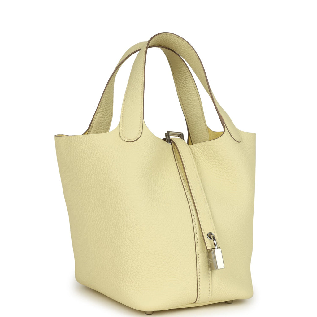 Hermes Picotin Lock 18 Jaune Milton Clemence Palladium Hardware Bag