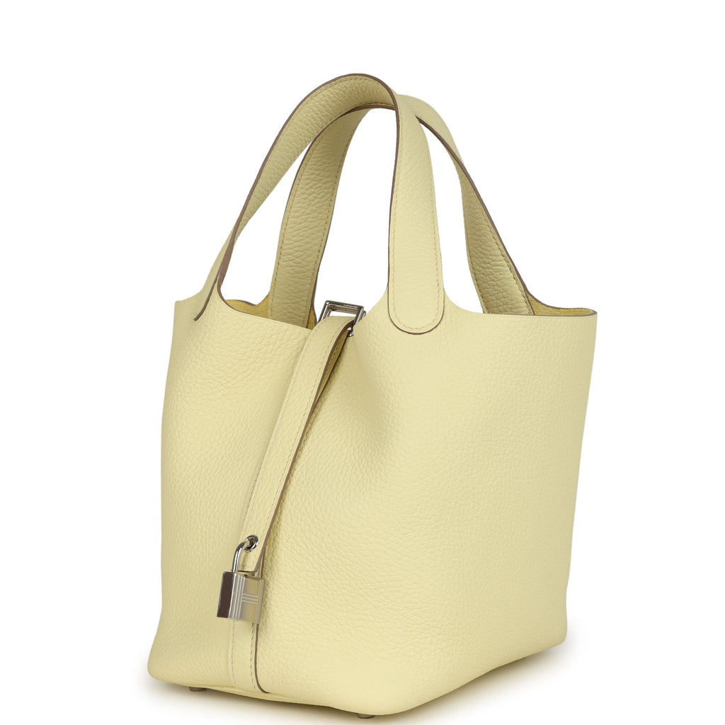 Hermes Picotin Lock 18 Jaune Milton Clemence Palladium Hardware Bag