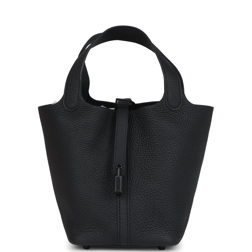 Hermes Picotin Lock 18 Monochrome Black Clemence Black Hardware Bag