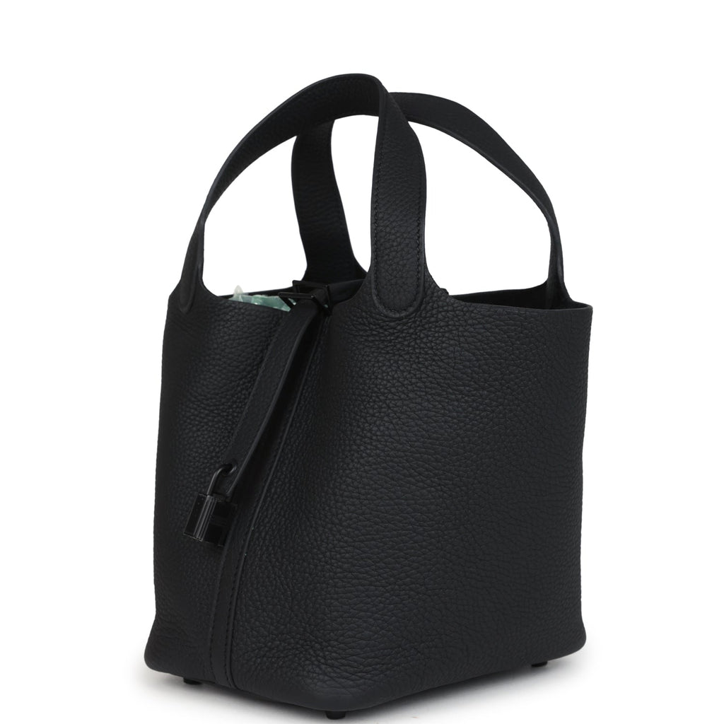 Hermes Picotin Lock 18 Monochrome Black Clemence Black Hardware Bag
