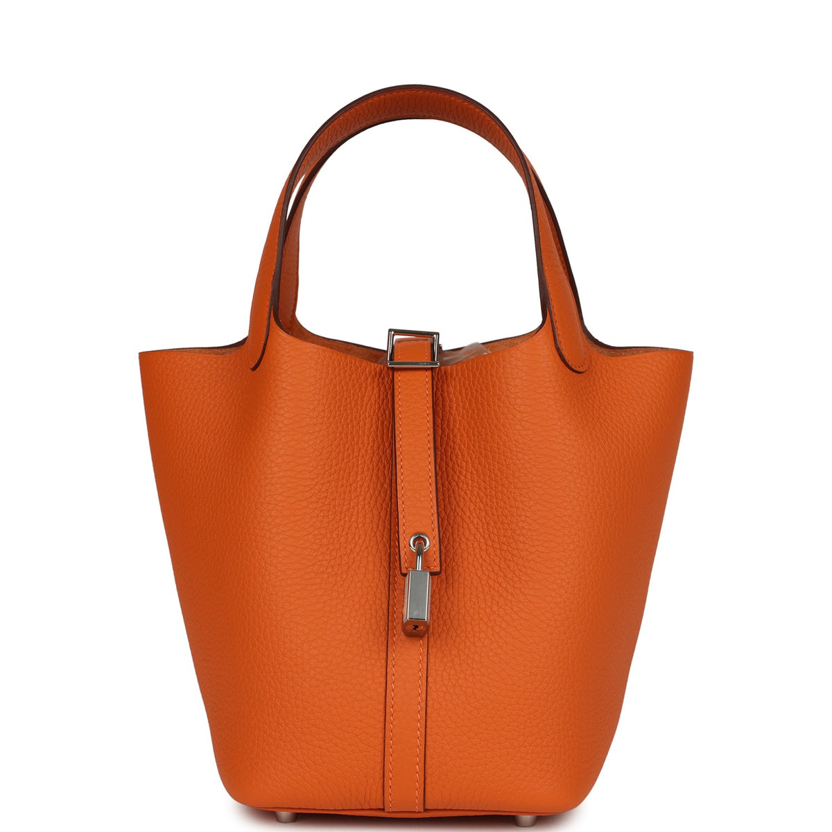 Hermes Picotin Lock 18 Orange Clemence Palladium Hardware Bag