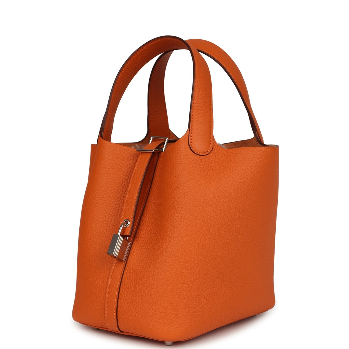 Hermes Picotin Lock 18 Orange Clemence Palladium Hardware Bag