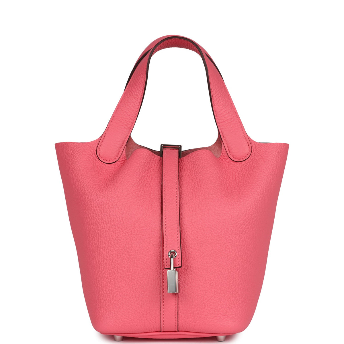Hermes Picotin Lock 18 Rose Azalee Clemence Palladium Hardware Bag