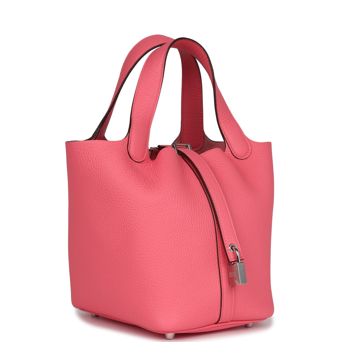 Hermes Picotin Lock 18 Rose Azalee Clemence Palladium Hardware Bag