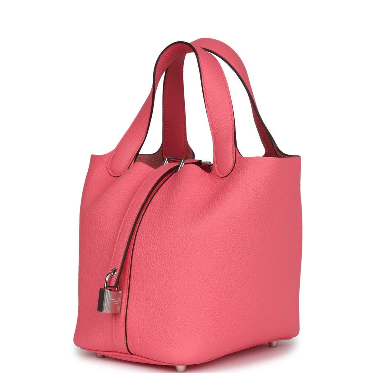 Hermes Picotin Lock 18 Rose Azalee Clemence Palladium Hardware Bag