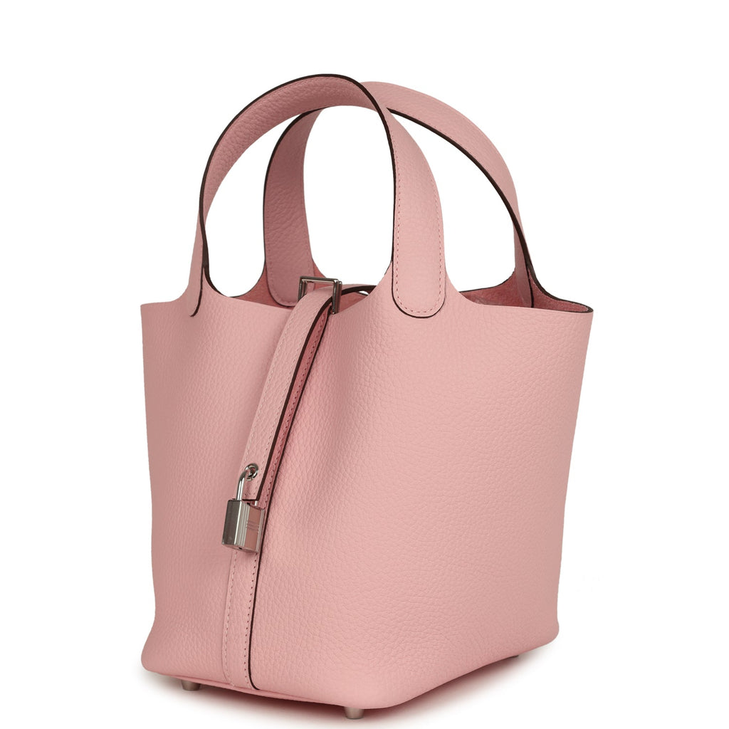 Hermes Picotin Lock 18 Rose Sakura Clemence Palladium Hardware Bag