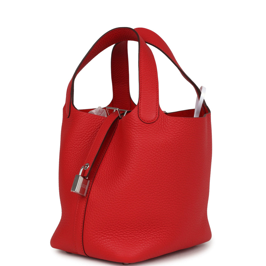 Hermes Picotin Lock 18 Rouge Radieux Clemence Palladium Hardware Bag