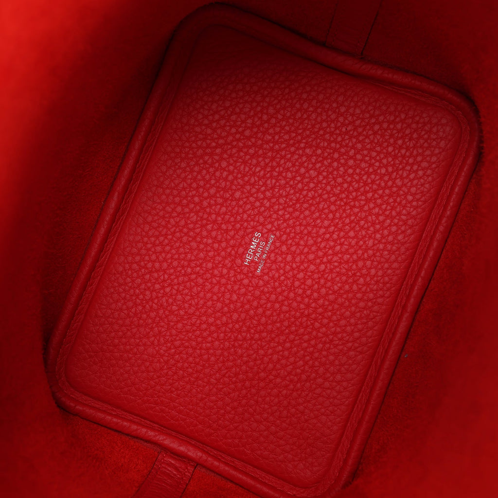Hermes Picotin Lock 18 Rouge Radieux Clemence Palladium Hardware Bag