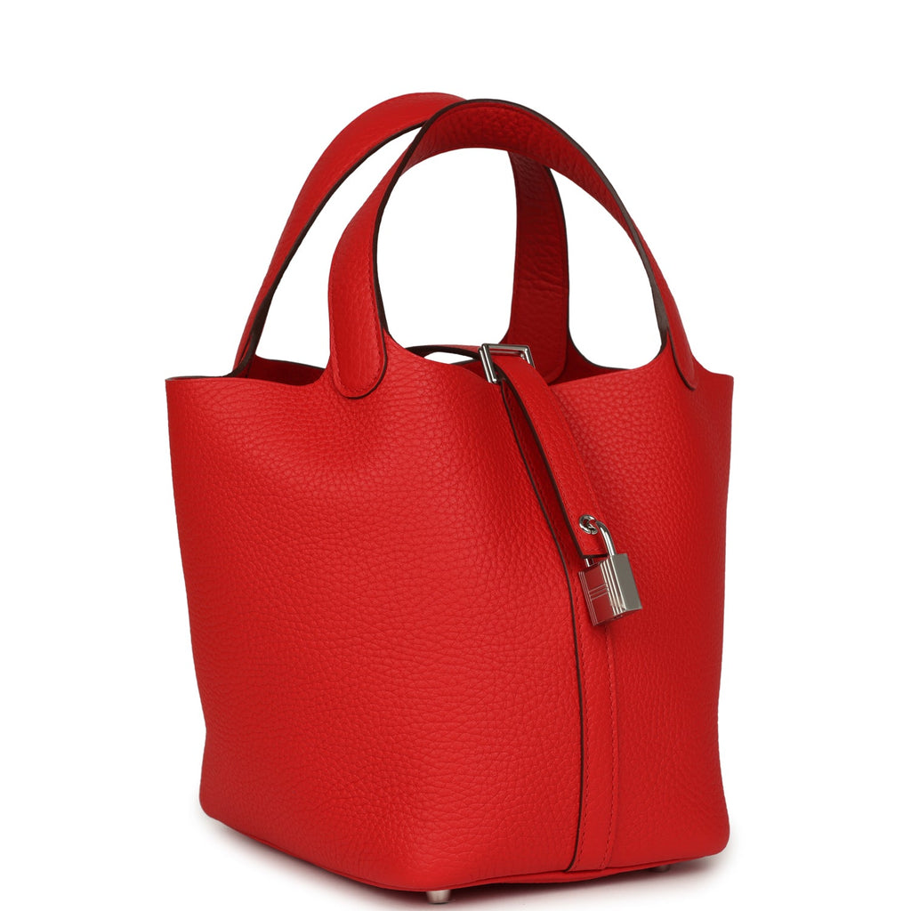 Hermes Picotin Lock 18 Rouge de Coeur Clemence Palladium Hardware Bag