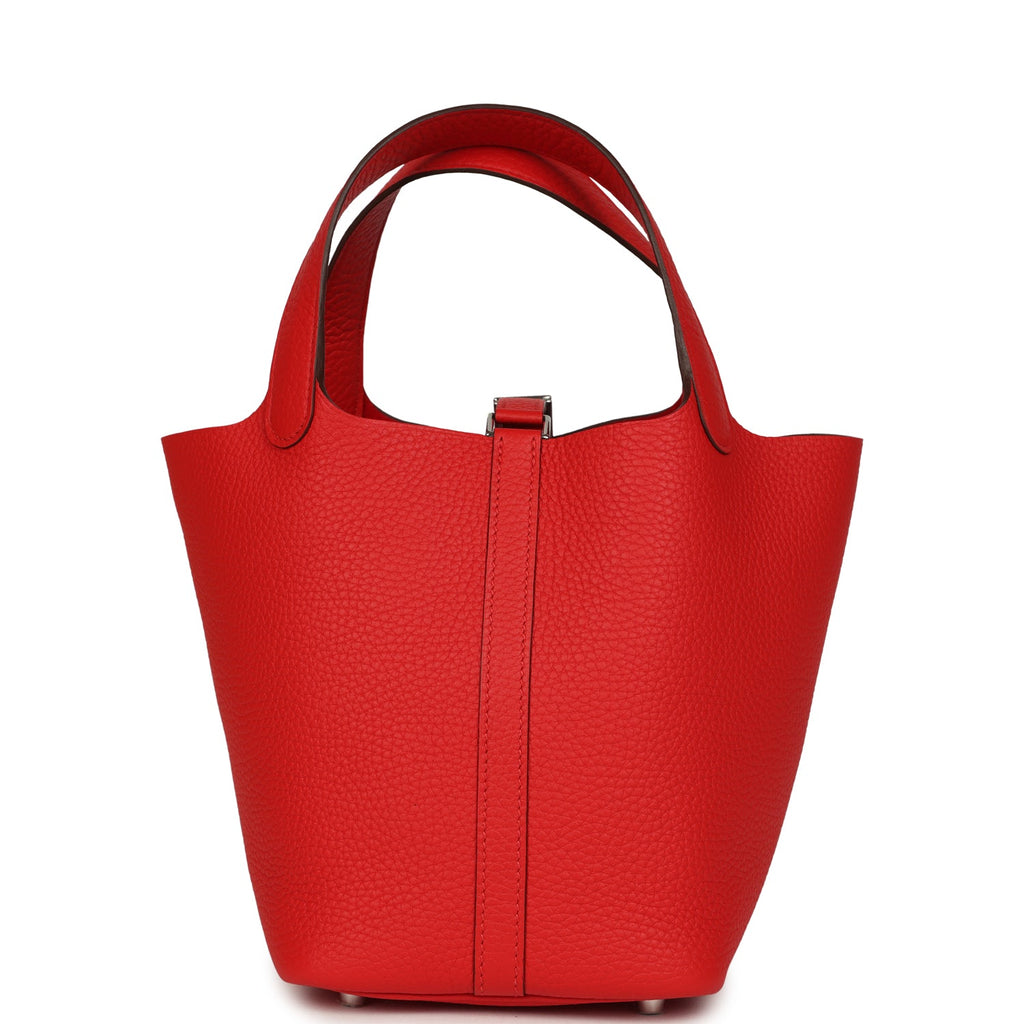 Hermes Picotin Lock 18 Rouge de Coeur Clemence Palladium Hardware Bag