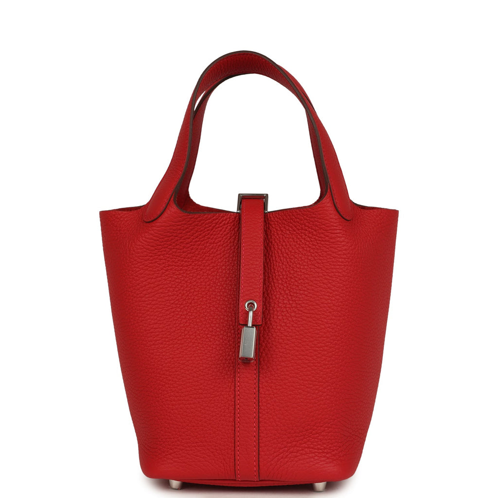 Hermes Picotin Lock 18 Vermillion Palladium Hardware Bag