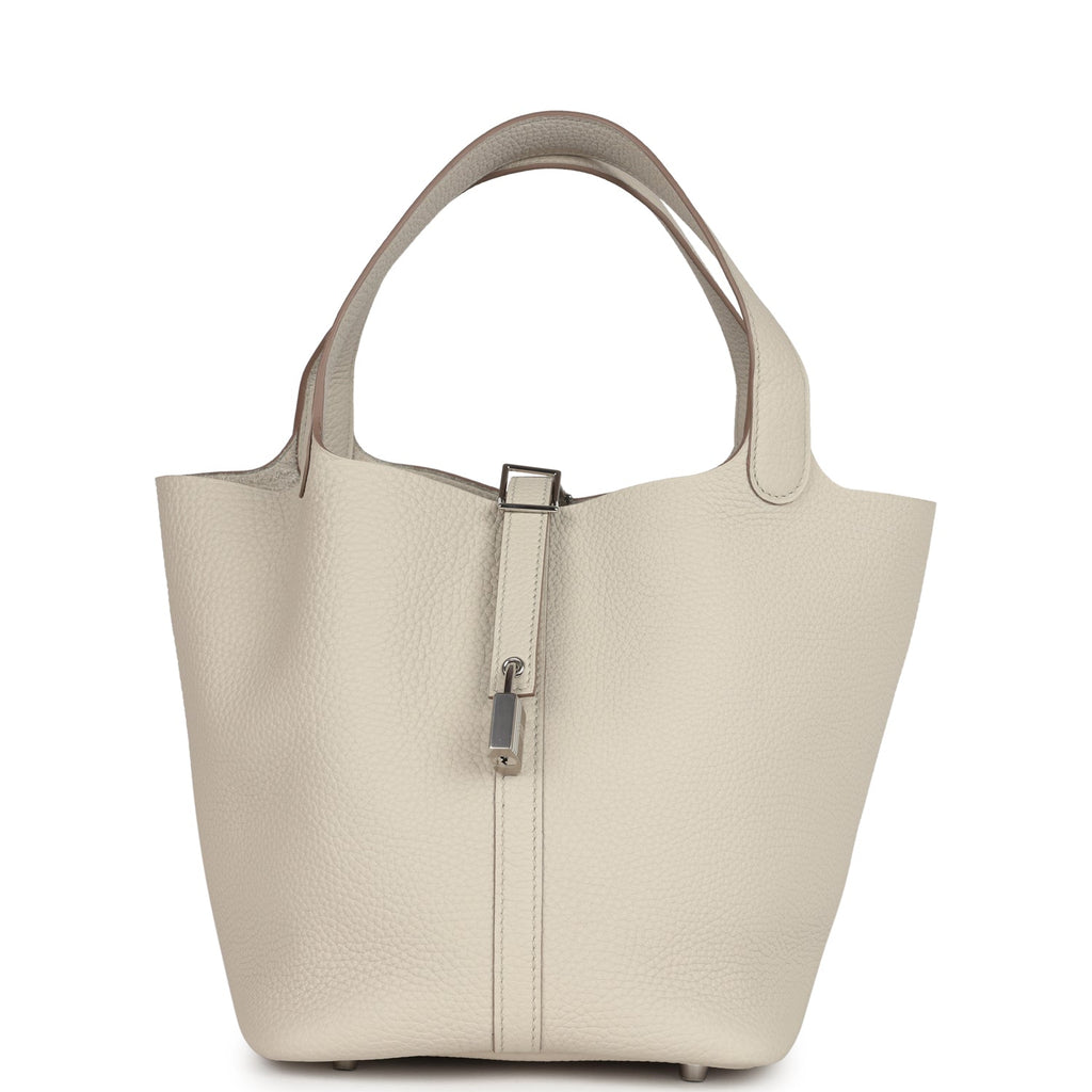 Hermes Picotin Lock 22 Beton Clemence Palladium Hardware Bag