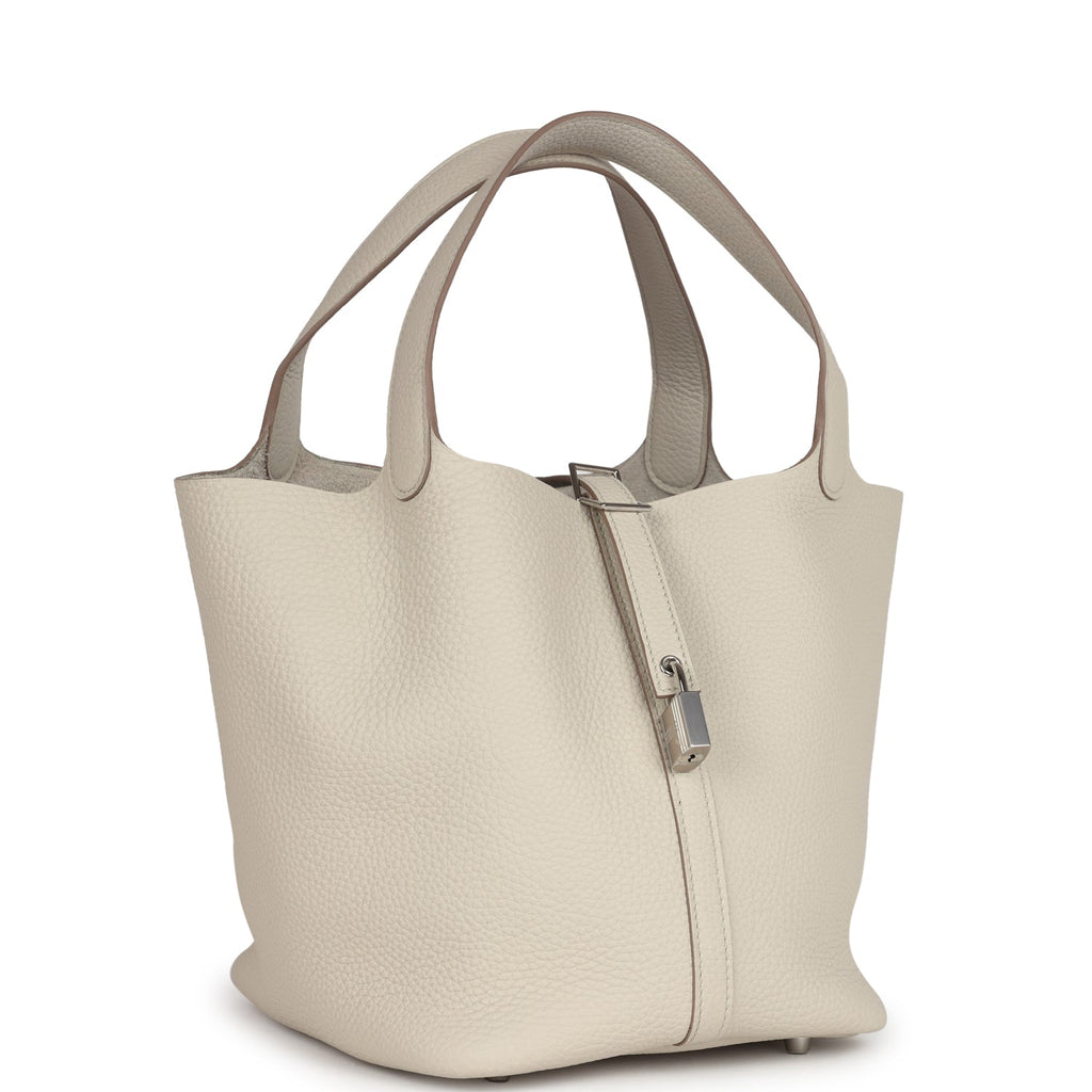 Hermes Picotin Lock 22 Beton Clemence Palladium Hardware Bag