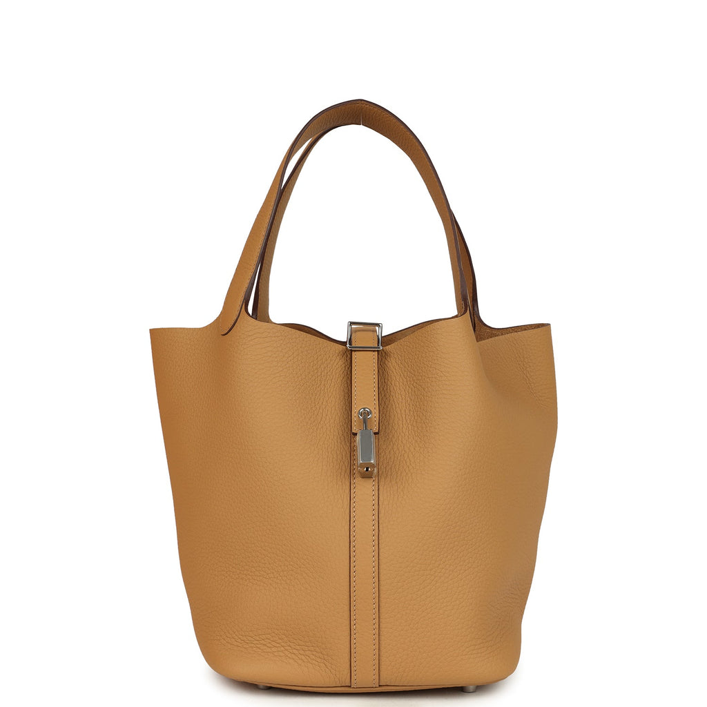 Hermes Picotin Lock 22 Biscuit Palladium Hardware Bag