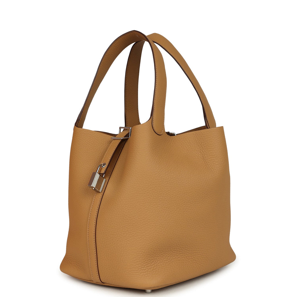 Hermes Picotin Lock 22 Biscuit Palladium Hardware Bag