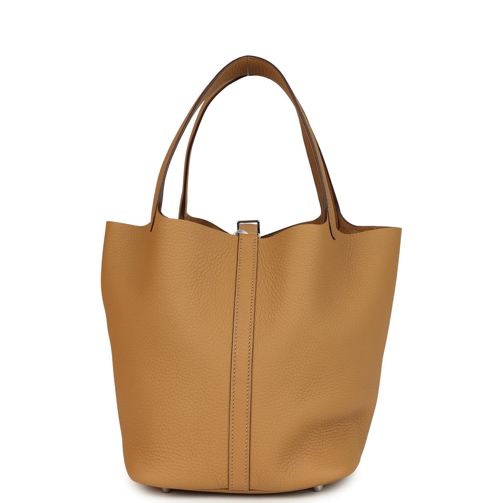 Hermes Picotin Lock 22 Biscuit Palladium Hardware Bag