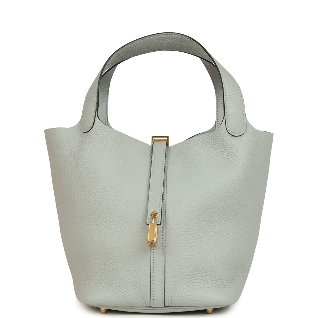 Hermes Picotin Lock 22 Bleu Glacier Gold Hardware Bag