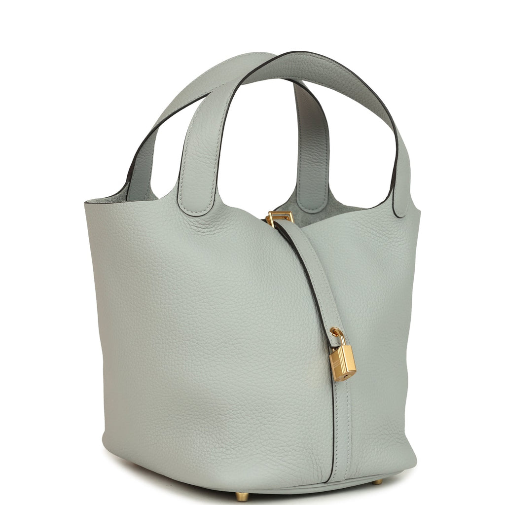 Hermes Picotin Lock 22 Bleu Glacier Gold Hardware Bag