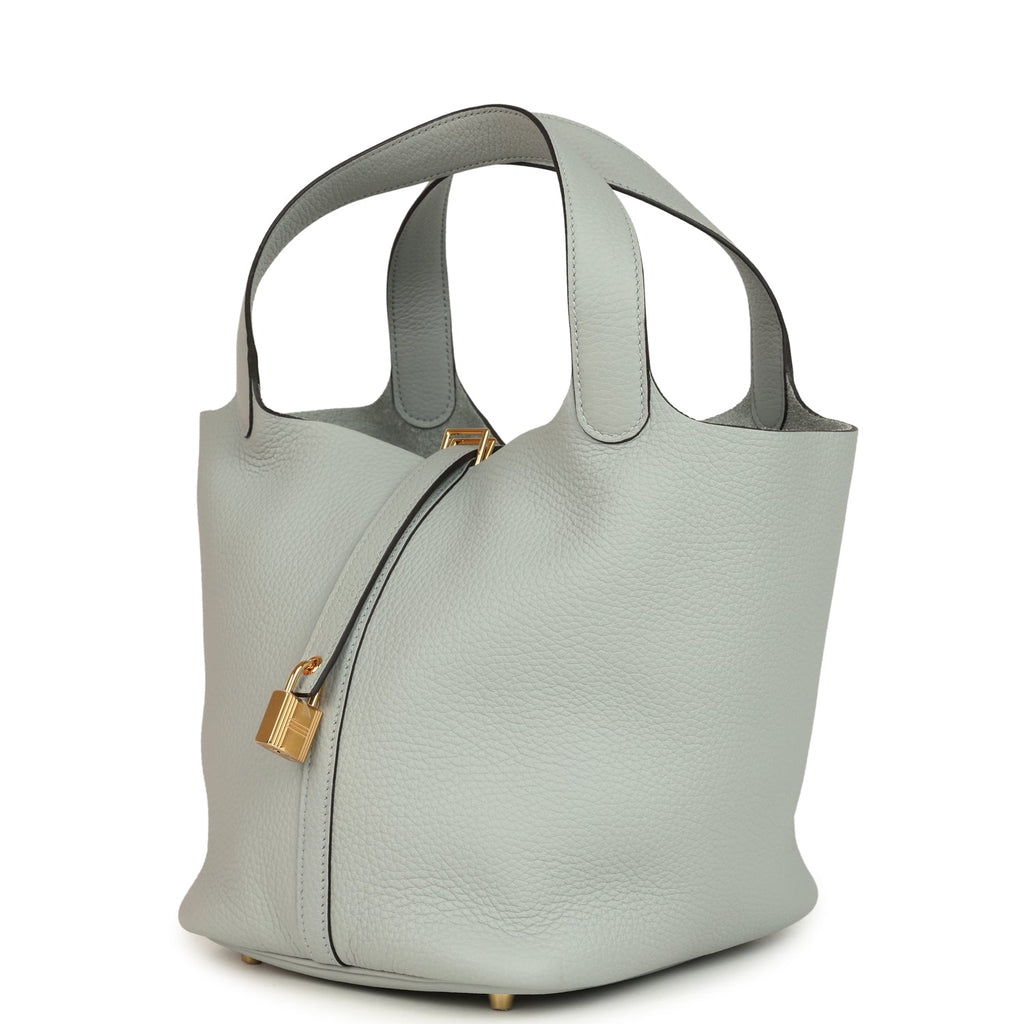 Hermes Picotin Lock 22 Bleu Glacier Gold Hardware Bag