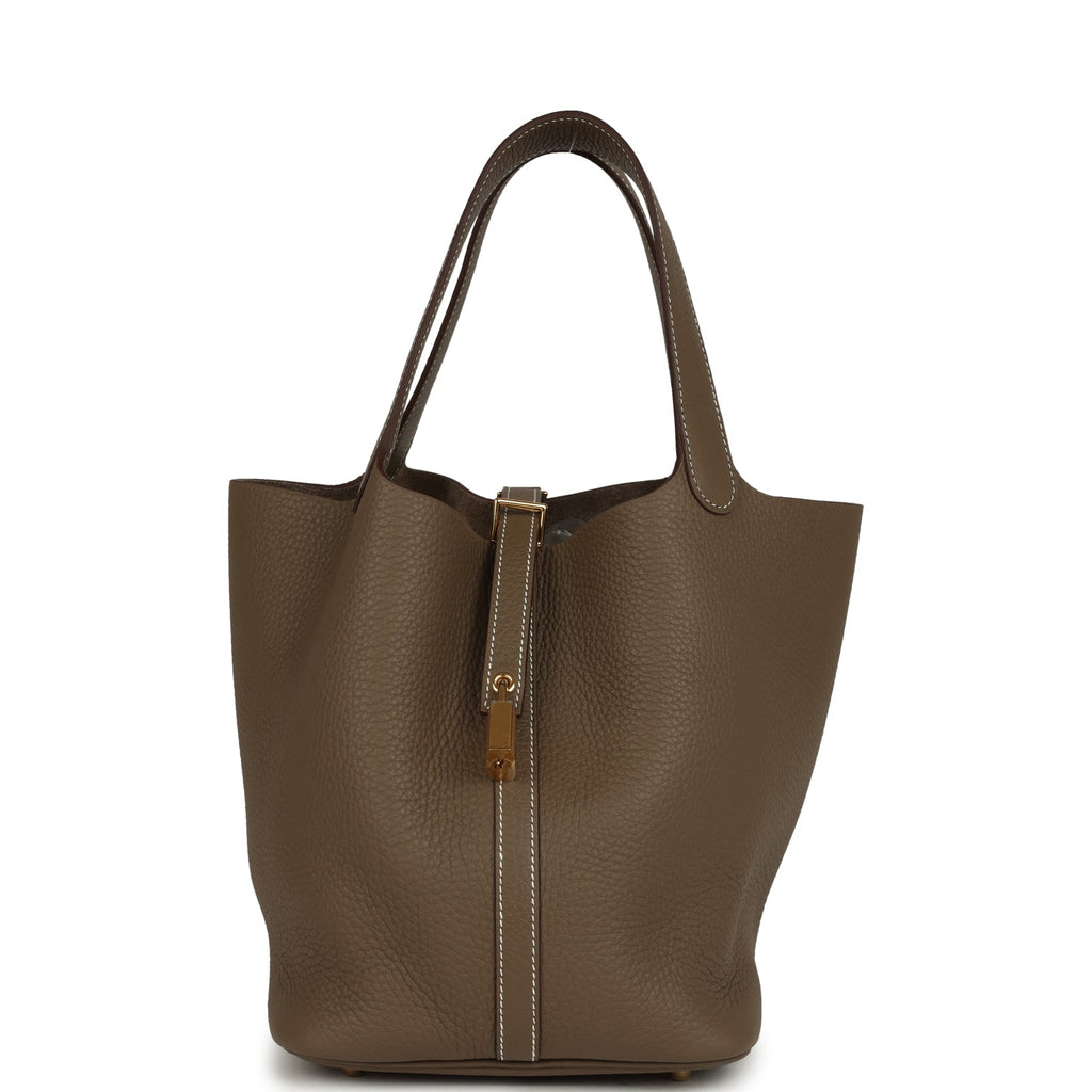 Hermes Picotin Lock 22 Etoupe Gold Hardware Bag